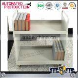 School Library Steel Book Wheels Trolley Cart With 2 Shelves thumbnail-1