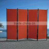 Red 4 Pieces Folding Screen With Steel Frame thumbnail-1