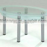 Durable Round Glass Coffee Table, Office Tempered Glass Convenient Table thumbnail-4