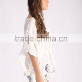 New Arrived Momen's Pleated White Sleeveless Summer Tops thumbnail-2