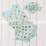 High Quality Baby Clothes Infant Rompers Baby Gold Polk Dots Jumpsuit