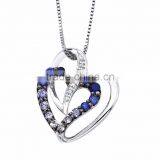 Fancy Silver Plated Gemstone Heart Pendant thumbnail-1