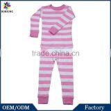 2015 Summer Latest Style, Organic Cotton Girls Pajamas Stripe , Long Sleeve Children Girls Pajamas thumbnail-1
