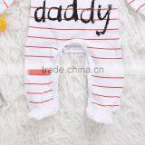 S60688B New Baby Cotton Stripe Romper Newborn Baby Letter Printing Rompers Jumpsuits Clothes Children Long Sleeve thumbnail-2