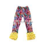 Wholesale Giggle Moon New Pants Design for Girl Fall and Winter Children Girls Cotton Triple Ruffle Cartoon Printing Pants thumbnail-5