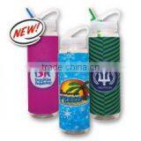 USA Made Full Color Print 32 oz Slim Sipper Bottle With Sublimated Sleeve - BPA-free, Biodegradable and Comes With Your Logo thumbnail-2