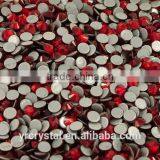 Round Shape Light Siam Color With Silver Foiling Flat Back Hotfix Crystals thumbnail-1