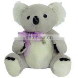 Grey Koala Bear Soft Toy With Ribbon Bowknot Cheap Wholesale Stuffed Animal Baby Koala Plush Toy thumbnail-1