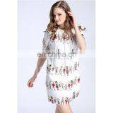 Floral Digital Printed Silk Crepe de Chine Dress thumbnail-2