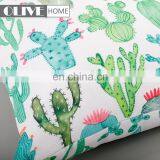 Linen Custom Design Hemp Tropical Rain Forest Leaf Cactus Printing Outdoor Pillow Cushion With Tassels thumbnail-3