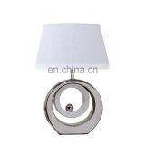 Nordic Modern Custom Round Ceramic Base Cheap Silver Bedside Lamps for Hotel Home Table Decoration thumbnail-4