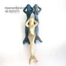 New Arrive Cast Iron Mermaid Decoration Metal Mermaid for House thumbnail-4
