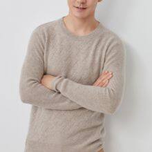 Cashmere Polo Neck Mens White Cashmere Sweater Mens Cashmere Sweaters thumbnail-2
