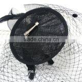 New Arrival Design Black Sinamay Base Fascinator Hat With Veil thumbnail-5