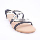 Unique Design Factory Selling Latest Woman Promotion Buckling Flat Heel Ankle Sandals thumbnail-2