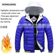 Wholesale Custom Large Size Fashion Trend Men's Long-sleeved Down Warm Hooded Smart Heating Adjustable Temperature Jacket thumbnail-4