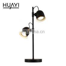 HUAYI Hot Selling Iron Lamp Body Double Light Indoor 10W Indoor Bedroom Office LED Table Lamp thumbnail-1
