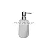 White Vertical Stripes Polyresin Bathroom Accessories Set for Hotel and Home thumbnail-2