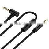 USAMS With Mic Audio Cable for Universal Mobile Phone Headphone 3.5mm Stereo Audio Curved Cable 1M Male to Male Cable MT-5774 thumbnail-2