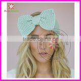 Large Bow Crochet Headband, Knit Crochet Headband, Crochet Headband thumbnail-1