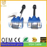 High Definition Blue Head Computer VGA Cable M/M