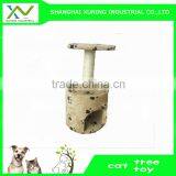 Cylindrical House Pedestal Simple Cat Tree With Unguiform Printing