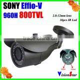 800TVL SONY EFFIO-V Super WDR OSD Menu 2.8-12mm Zoom Lens Weatherproof Video Camera Outdoor thumbnail-1