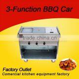Commercial Stainless Steel Multifunctional Snack Car With Griddle ,fryer and Oden thumbnail-1