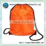 Orange Backpack Drawstring Polyester Foldable Laundry Bag