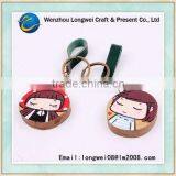 Little Girl Couple Keychain/custom Keyring/wood Carving Keychain