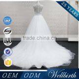 WD10 Hot Selling Senior Hand-made Beaded Bling Crystal White Wedding Dress thumbnail-2
