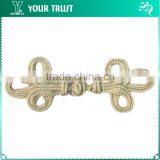 Height 5.3 Centermeter Gold Metallic Sew On 100% Nylon Chinese Knot Frog Buttons thumbnail-1