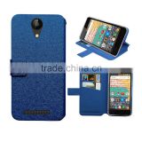 for archos 50e neon blue leather case silk slim stand wallet leather high quality factory price