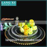 Hot sale cheap clear beaded glass charger plates