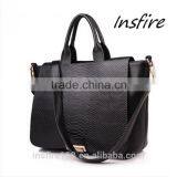 2016 Woman PU Leather Bags Black New Design Fashion Handbag thumbnail-2