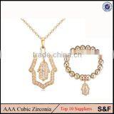 100 % Rhodium CZ Copper Gold18k Gold Plated Jewelry Set