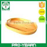 Oval Wooden Bamboo Food Serving Tray With Handles for Kitchenware Tableware and Barware for Home Restaurant and Bar