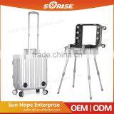 Sunrise Fashion High Quality Aluminum Carry Portable With Lighted Mirror Make up Case Quality Choice thumbnail-1