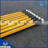 High Quality HB Triangular 7.5 Inch Wooden Striped Bar With White Rubber Lapices Pencil thumbnail-3