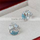 Wholesale Mermaid Jewelry Blue Crystal Sterling Silver Charms Earrings thumbnail-5