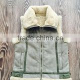 Ladies fake suede bonded sherpa vest
