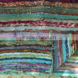Indian Hand loomed Chindi Rug Ethnic Reversible Floor Carpet Vintage Hand Woven Runner Mats Throw