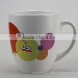 14oz Cheap Bulk White Ceramic Stoneware Coffee Tea Mugs With Custom Artwork Decorated