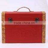 China Wholesale Custom Leather Factory 2 Bottles of Red Wine Box, Red Beautiful Gift Box