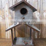 Antique Galvenized Metal Garden Bird House thumbnail-2