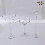 Handmade Glass Vase Red Colored Long Stem Martini Glass Vase thumbnail-4