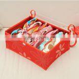 Fashion 7Lattices Oxford Fabric Socks Bra Covered Fabric Storage Box thumbnail-4
