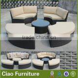 Modern Garden Sectional Sofa Furniture Outdoor Rattan Round Sofa thumbnail-2