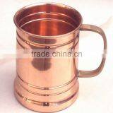 BPA FREE LONG MOSCOW MULE SOLID COPPER MUG WITH BRASS HANDLE thumbnail-1