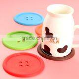 colorful fastener -shaped silicone cup mat/household product